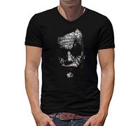TShirt-People Joker Newsletter V-Kragen T-Shirt Herren M Schwarz