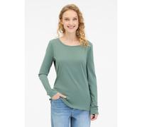 Ragwear Damen Longsleeve Fllorah Long GOTS Langarmshirt mit Zierknöpfen 2511-25001 Baltic (5033) L