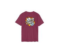Tshirt SANTA CRUZ - Flaming Dice Dot Chest T-Shirt Burgundy (BURGUNDY) Größe: M