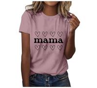 Tshirt Teenager Mädchen, Damen Oberteile Sommer Elegant, T Shirts Rundhals Kurzarm Shirt Bedrucken Basic Tee Tops Lockeres Beiläufig Sommerblusen Luftige Komfort Sporttop Vielseitig Sommerliche