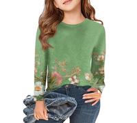 Tshirt Teenager Mädchen Going Out Top Vintage 2000er Sport Sommer Femboy Fashion Basic Cartoon Backless Bauchfrei Long Sleeve Baumwolle Langarmshirt Herren Baumwolle Grün