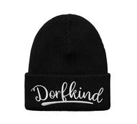 tshirtladen Beanie Dorfkind Statement bestickte Wintermütze mit Schriftzug Dorfkind für Heimat Verbundenheit Landleben Alltag Freizeit Unisex Erwachsene elastisch Strick