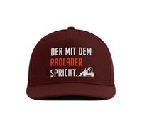 tshirtladen Cap Der mit dem Radlader spricht. - Bordeaux Cap mit Radlader-Spruch | Lustige Mütze für Bauarbeiter & Handwerker | Geschenk Männer Baustelle | Snapback Cappy Herren rot