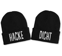 tshirtladen Hacke & Dicht Beanie 2er Set| Unisex Strickmütze | Weiche und warme Wintermütze | SoftTouch OneSize für Erwachsene | Gestickt