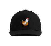 tshirtladen Huhn Cap in Schwarz - Coole Snapback mit Bauernhof-Motiv, Bestickt mit liebevoller Henne - Verstellbare Größe, originelles Accessoire für Tierfreunde, Landwirte & Hühner-Fans