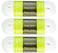 TSL Flache Spitze Schnürsenkel, 140 cm, Weiß, 3 Paar