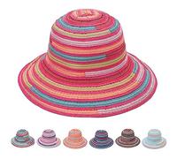 TSMORY Fischerhut mit Streifenmuster, Regenbogenfarben, Fischerhüte für Erwachsene, Teenager, Baumwollhüte, lichtgrün, XS-XL