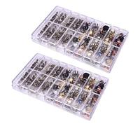 TsoLay 2 x Uhrenkronen-Uhrenkopf-Uhrenteile für Armbanduhr-Teile, gewölbte Flachkopf-Uhren-Reparatur-Werkzeug-Set für Uhrmacher, Fotofarbe