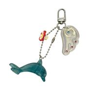 Tsophreniq Charm Anhänger mit Muscheldetail | Marine inspiriertes Taschenzubehör mit Karabinerverschluss für den täglichen Gebrauch
