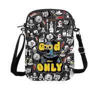 TSOTMO Umhängetasche mit Sonnenblumen-Brille, Clown, Horror-Slasher, Serienmörder, Filmliebhaber, Geschenk, gruseliges Halloween-Thriller-Geschenk, Good Only Cross, medium