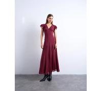TOPSHOP - TSSAGA SS MAXI DRESS WVN Oxblood Red - Gr. - 36