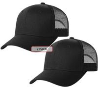 TSSGBL 2 Stück Snapback Trucker Baseballmützen Mesh Back Ball Caps, 2P-schwarz-schwarz, M/XL