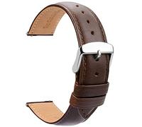 TStrap Leder Uhrenarmbänder 19mm - Ersatz Weich Braun Schnellverschluss Uhrenarmband - Smartwatch Armband für Herren Damen - Sportarmband mit Dornschließe - 14mm 16mm 18mm 20mm 21mm 22mm 23mm 24mm