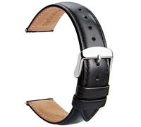 TStrap Leder Uhrenarmbänder 19mm - Ersatz Weich Schwarz Schnellverschluss Uhrenarmband - Smartwatch Armband für Herren Damen - Sportarmband mit Dornschließe - 14mm 16mm 18mm 20mm 21mm 22mm 23mm 24mm