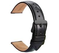TStrap Leder Uhrenarmbänder 23mm - Ersatz Weich Schwarz Schnellverschluss Uhrenarmband - Smartwatch Armband für Herren Damen - Sportarmband mit Dornschließe - 14mm 16mm 18mm 19mm 20mm 21mm 22mm 24mm