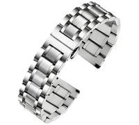 TStrap Metall Uhrenarmband Edelstahl - Silber Armband für Uhr Herren und Damen Schnellverschluss - Ersatzarmband für Smartwatch aus Massivem Stahl Poliert - 12mm ... 20mm 22mm 24mm