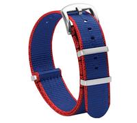 TStrap Nato Uhrenarmband 22mm Nylon - Rot Blau Armband Uhren für Herren Damen Ersatz - Weich Schnellwechsel Uhrband Ersatzarmband Uhr - 18mm 20mm 22mm 24mm