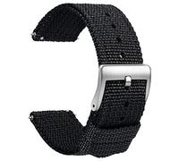 TStrap Nylon Uhrenarmband 22mm - NATO Stil Armband Weiches Schwarz Schnellverschluss Uhrband - Canvas Militär Uhrenarmbänder Herren und Damen - Smart Uhrenarmband - 18mm 20mm 22mm 24 mm