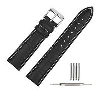 TStrap Uhrenarmband 21mm - Leder Armband Herren - Lederarmband Uhrenband mit Edelstahl Dornschließe - 14mm 16mm 18mm 19mm 20mm 22mm 23mm 24mm