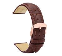 TStrap Uhrenarmband 22mm - Leder Armband Herren - Lederarmband Uhrenband mit Edelstahl Roségold Dornschließe - 14mm 16mm 18mm 19mm 20mm 21mm 23mm 24mm