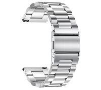 TStrap Uhrenarmband aus Metall 16mm - Silber Uhrenarmbänder mit Schnellverschluss für Herren und Damen - Smartwatch Armband aus Gebürstetem Massivem Edelstahl Ersatzband - 16mm 18mm 20mm 22mm