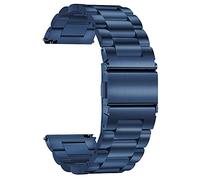 TStrap Uhrenarmband aus Metall 22mm - Blau Uhrenarmbänder mit Schnellverschluss für Herren und Damen - Smartwatch Armband aus Gebürstetem Massivem Edelstahl Ersatzband - 16mm 18mm 20mm 22mm