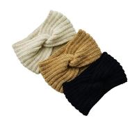TSUOUKL 3 Stück Stirnband Kinder Mädchen, Stirnband Damen Winter Strick, Stirnbänder Strick, Haarband Ohrenwärmer Elastische, Herbst Und Winter Vielseitig Damen