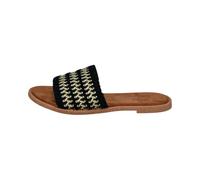 TT bagatt Damen Sandaletten, Frauen Sandalen,Sommersandalen,bequem,flach,Sommerschuhe,Freizeitschuhe,offene Schuhe,Black/Gold (1051),40 EU/EU UK