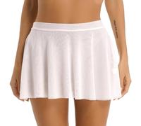 TTAO Damen Transparent Rock Minirock Extrem Kurz Unterrock Slim Fit/Ausgestellt Röckchen Erotische Dessous Reizwäsche Weiß G XXL