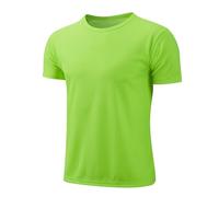 TTAO Unisex Kinder Funktions Teamsport T-Shirt Jungen Atmungsaktiver Sport-T-Shirts Kinder Schnell Trocknend Kurzarm Hemd Basic Rundhals Soccer Top Leuchtendes Grün 164-170