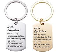 TTPSRY 2 Stück Motivation Schlüsselanhänger Set Edelstahl Dog Tag Anhänger Inspirierende Botschaft Schlüsselring Tägliche Erinnerung Schmuck