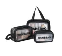 TTPSRY 3 Stück Kulturbeutel Transparent Flugzeug PVC Kosmetiktasche Wasserdicht Tragbare wasserdichte Kulturtasche Handgepäck-Reisezubehör Make-up Tasche für Männer Frauen Kinder Familie（Schwarz）