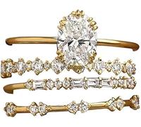 TTPSRY 4 Stück Ringe Damen mit Zirkonia Golden Ringe Set Stapelbar Damenringe Knuckle Schmuck Ewigkeitsringe Hochzeitsschmuck Verlobungsringe Modeschmuck für Frauen (8)