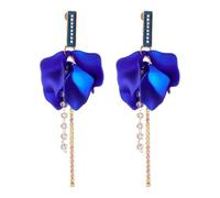 TTPSRY Blütenblatt Ohrringe Kristall Quaste Schmuck Damenohrhänger Elegante Strassstein Ohrstecker Hochwertige Damenschmuck