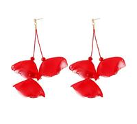 TTPSRY Blütenblatt Ohrringe Stoff Blumen Ohrhänger Textil Schmuck Damen Tropfen Ohrstecker Lang Hängend Leicht