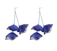 TTPSRY Blütenblatt Ohrringe Stoff Blumen Ohrhänger Textil Schmuck Damen Tropfen Ohrstecker Lang Hängend Leicht