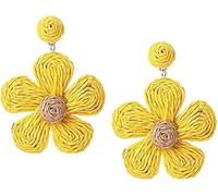 TTPSRY Boucles d'Oreilles Femme Fleur Bohème Artisanales Pendantes Piercing Oreille Bijoux Ethniques Accessoires Mode Piercing Tragus Cadeau(Gelb)