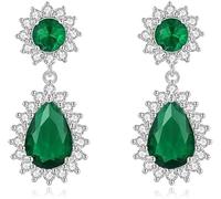 TTPSRY Boucles d'Oreilles Femme Pendantes Cristal Goutte d'Eau Brillantes Piercing Oreille Bijoux Mariage Soirée Piercing Tragus Accessoires Mode Élégants(Grün)