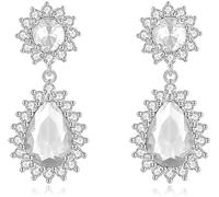 TTPSRY Boucles d'Oreilles Femme Pendantes Cristal Goutte d'Eau Brillantes Piercing Oreille Bijoux Mariage Soirée Piercing Tragus Accessoires Mode Élégants(Silber)