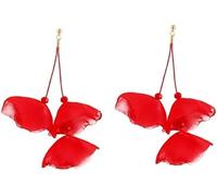 TTPSRY Boucles d'Oreilles Femme Pétales Noires Pendantes Légères Piercing Oreille Bijoux Élégants Accessoires Mode Piercing Tragus Cadeau Anniversaire(rot)