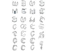 TTPSRY Boucles d'Oreilles Femme Piercing Oreille Cartilage Ear Cuff Sans Perçage Bijoux Oreilles Clips Manchette Piercing Tragus Accessoires Bijoux Femme Argent(Silber)