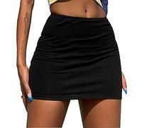 TTPSRY Rock Damen Sommer Kurz Minirock Faltenrock Röcke Elastisch Bund Strandrock Skirt Kurzer Sommerrock Plissee Boho Elegant Casual Alltag Party Urlaub Freizeit