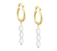 TTPSRY Elegante Creolen Ohrringe Perlenanhänger Tropfen Damen Schmuck Hochwertig Zeitlos Klassisch Handgefertigt