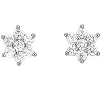 Ttpsry Elegante Sternform Ohrstecker Damen 925 Sterling Silber Zirkonia Ohrringe Funkelnde Kristall Ohrschmuck Für Frauen Hochzeit Party