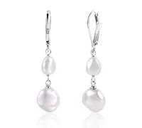 TTPSRY Elegante Tropfen S925 Silber Perlen Ohrringe Baumelnde Ohrhänger Hypoallergen Schmuck Damen Hochwertig Handgefertigt
