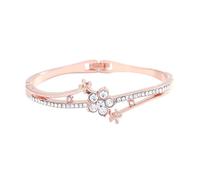 TTPSRY Elegantes Blumenmuster Armband Strass Verziert Armreif Schmuck Damen Accessoire Hochwertig Glänzend Klassisch