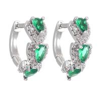 TTPSRY Herz Creolen Ohrringe Zirkonia Schmuck Damen Silber Blau Kristall Tropfen Elegant Luxus Hochwertig Glänzend