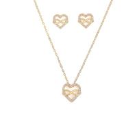 TTPSRY Herz Unendlichkeit Schmuckset Halskette Ohrstecker Kristall Anhänger Damen Schmuck Elegant Zeitlos