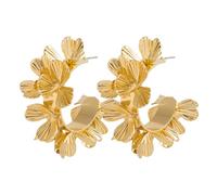 TTPSRY Muschel Creolen Ohrringe Blütenblatt Struktur Damen Schmuck Elegant Kreativ Statement Schmuckstück