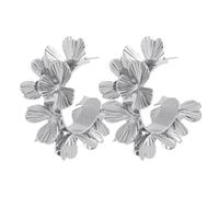 TTPSRY Muschel Creolen Ohrringe Blütenblatt Struktur Damen Schmuck Elegant Kreativ Statement Schmuckstück